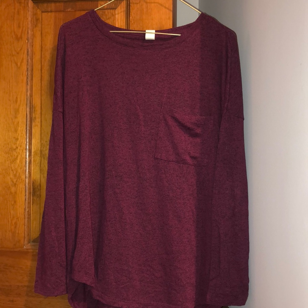Heather maroon sweater, very soft